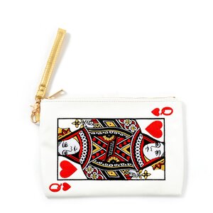 Misfits Embroidered Playing Card Clutch Bag Queen
