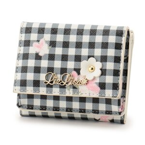 LIZ LISA Gingham Flower Mini Wallet Black