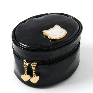 Pooh-chan Embossed Enamel Vanity Case Black