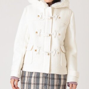 LIZ LISA Ribbon Short Duffle Coat White