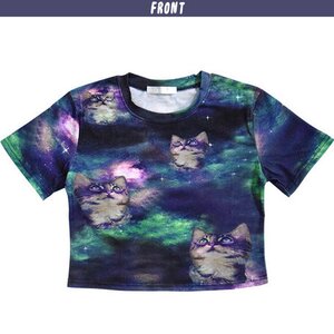 ACDC RAG Galaxy Cat Crop Top