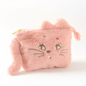 FLAPPER Cat Tail Fur Pouch Pink