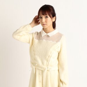 LIZ LISA Fuzzy Lace-Up Top White