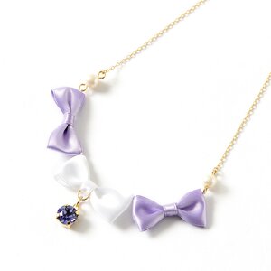 Lolii Triple Ribbon Necklace Purple
