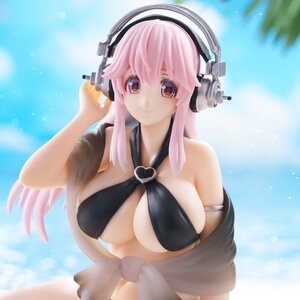 Super Sonico: Swimsuit Black Color Ver. Noodle Stopper Figure [Pre-order]