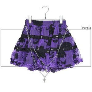 ACDC RAG Skulls Short Skirt Purple