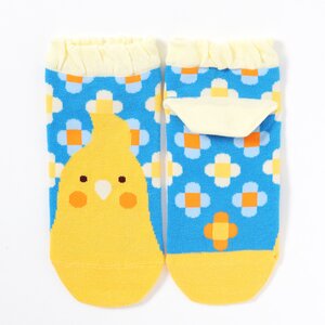 KOTORITACHI Cockatiel Printed Socks (Mosaic Pattern) Blue
