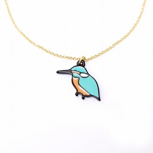Lilou Bird Epoxy Necklace Kingfisher