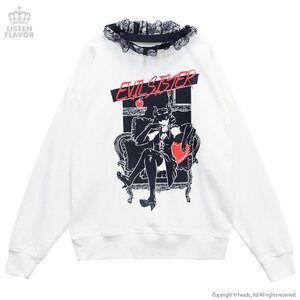 LISTEN FLAVOR Evil Sister Lace Collar Pullover White