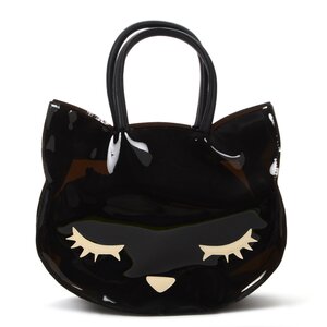 Osumashi Pooh-chan Vinyl Tote Bag (Medium) Black