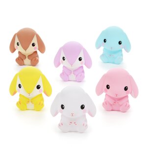 Pote Usa Loppy Medium Large Soft Vinyl Rabbit Figure Collection Set of All 6
