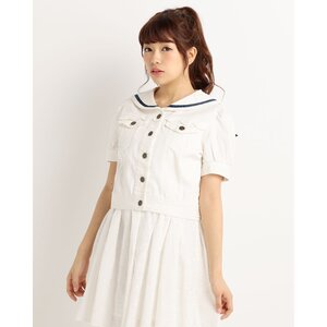 LIZ LISA Puffed Sailor Jean Jacket White