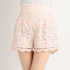 LIZ LISA Ribbon Pattern Laced Sukapan Skirt Pink