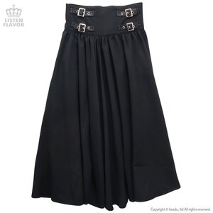 LISTEN FLAVOR Maxi Skirt w/ Belt Black