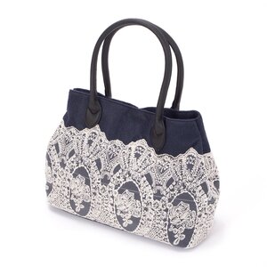 FLAPPER Classical Lace Tote Navy
