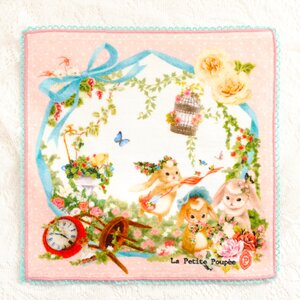 Three Rabbit Sisters Mini Towel - Pink