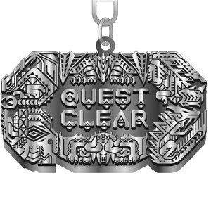 Monster Hunter XX Metal Keychain Quest Clear