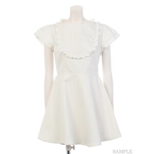 Swankiss Frilly Denim Dress White