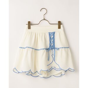 LIZ LISA Scalloped Hem Sukapan Skirt White