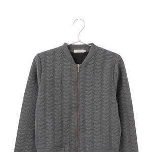 earth music & ecology Heart Quilted Zipped Blouson Gray Mixture S