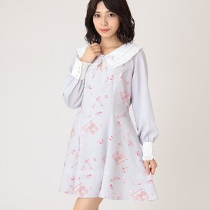 LIZ LISA Eiffel Tower & Books Dress Gray