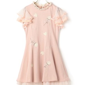 LIZ LISA Velour Appliqué Dress Pink