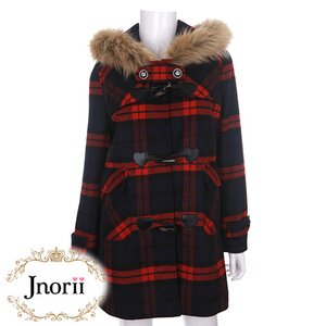 Bobon21 Girly Checkered Duffle Coat Red S