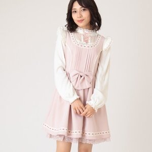 LIZ LISA Lace Ribbon Jumper Skirt Pink