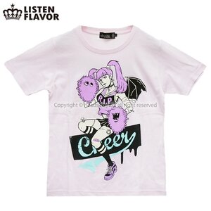 LISTEN FLAVOR Devil Cheer Girl T-Shirt Pink L