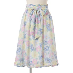 LIZ LISA Pastel Flower Skirt White