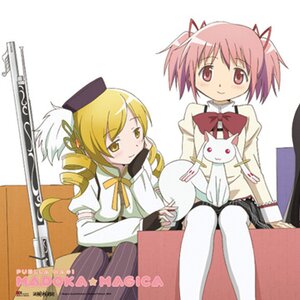 Madoka Magica Three Girls Wall Scroll