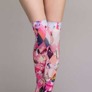 Akiakane Thigh-High Tights Pink