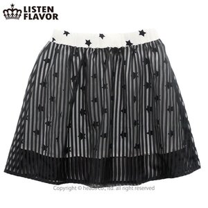LISTEN FLAVOR See-Through Stripe Layered Skirt Star Pattern