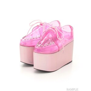 Swankiss Lace-Up Clear Shoes Pink M