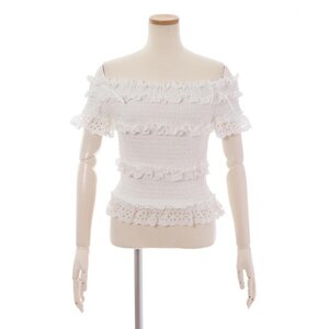 LIZ LISA Frill Shirring Top White