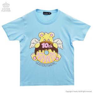 LISTEN FLAVOR Angel Donut Bear Anniversary T-Shirt Blue L