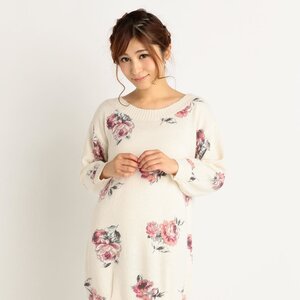 LIZ LISA Floral Angora Blend Sweater Dress White