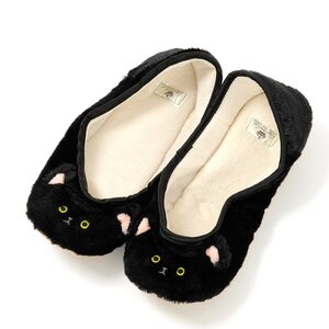 Myu the Cat Portable Slippers Black