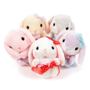 Pote Usa Loppy Tulle Rabbit Plush Collection (Standard) Set