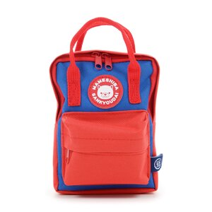 Mameshiba San Kyodai Dog Backpack Pouch Red x Navy