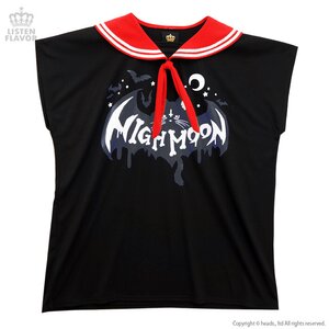 LISTEN FLAVOR Bat-Cat Sailor Cutsew Black