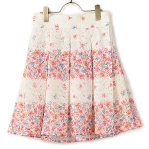 LIZ LISA Lace Striped Flower Skirt White