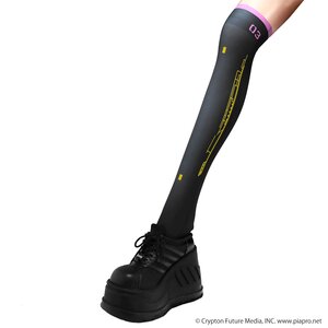 LISTEN FLAVOR Megurine Luka Knee-High Socks 2 Black