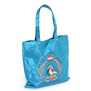 FLAPPER Sukajan Embroidered Flat Tote Turquoise