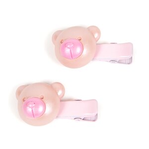 Bear Hair Clip Set Peach Pink