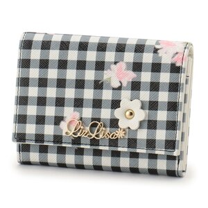 LIZ LISA Gingham Flower Card Case Black