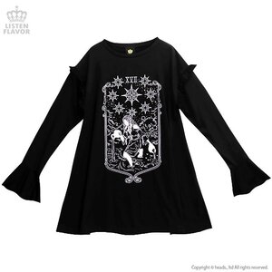 LISTEN FLAVOR Hoshi no Michibiki Tarot Frill Dress Black x White