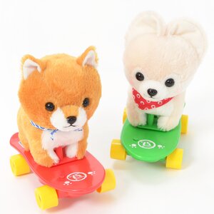 Mameshiba San Kyodai Melody Skateboard Dog Plush Collection Set of Both + Mini Plushie