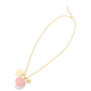 Q-pot. Parlor Strawberry Macaron Necklace Pink