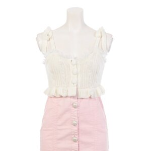 Swankiss Knit Denim Dress White